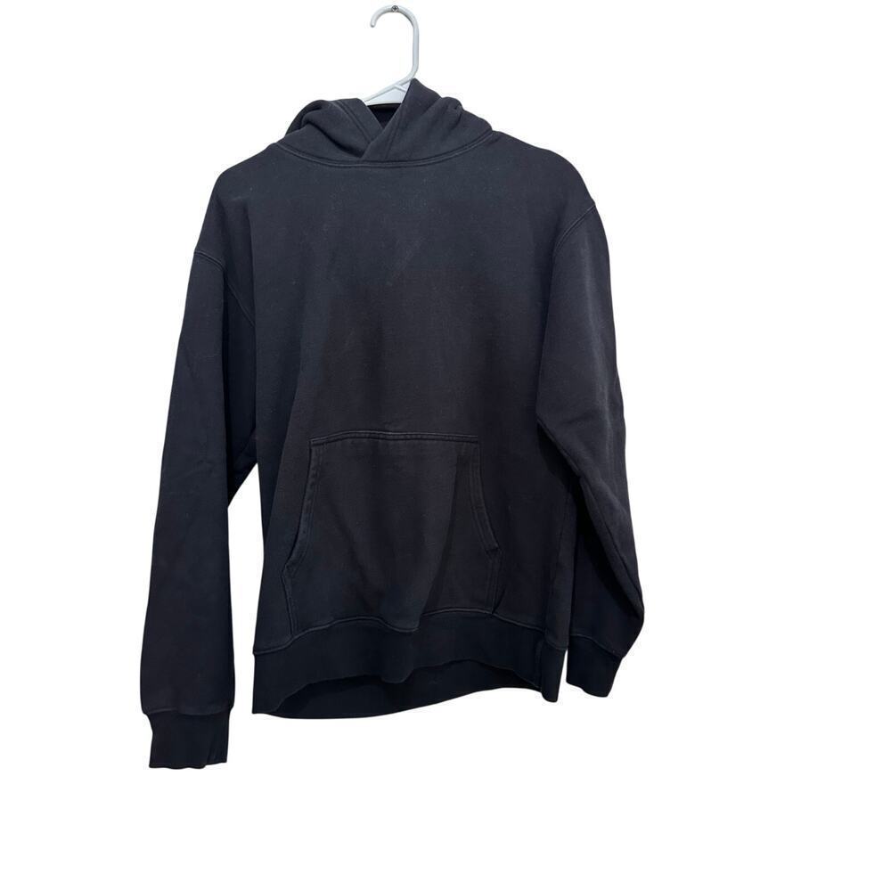 Aritzia TNA Men's Black Cozy Fleece Long Sleeve Pullover Hoodie Size Medium